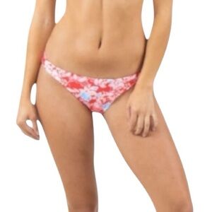 Rusty Midi Bikini Bottom L Blue Poppy Floral Sustainable Swim BNWOT